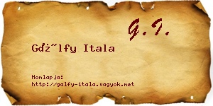 Gálfy Itala névjegykártya